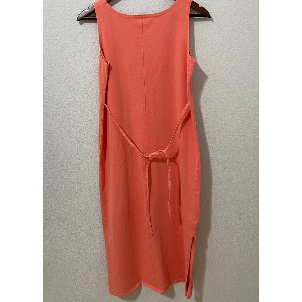 Vintage Dress Womens Size PS Floral Sleeveless Orange Ties Back Maxi Festival - Picture 2 of 7